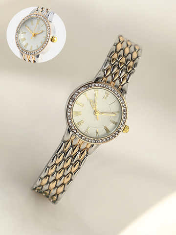 The Roman Venin Round Watch - Ivory White