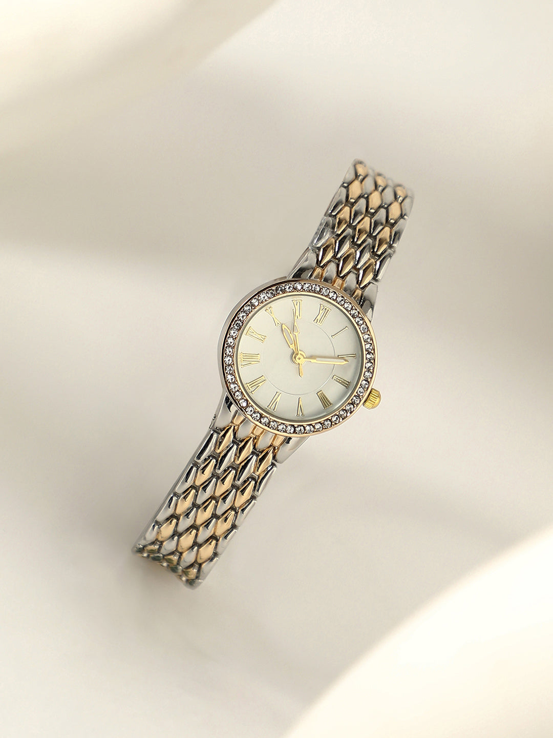 The Roman Venin Round Watch - Ivory White