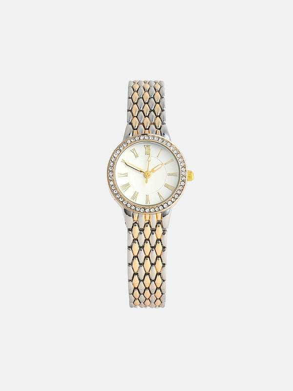 The Roman Venin Round Watch - Ivory White