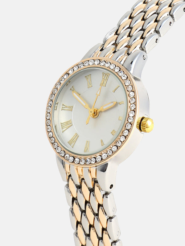 The Roman Venin Round Watch - Ivory White