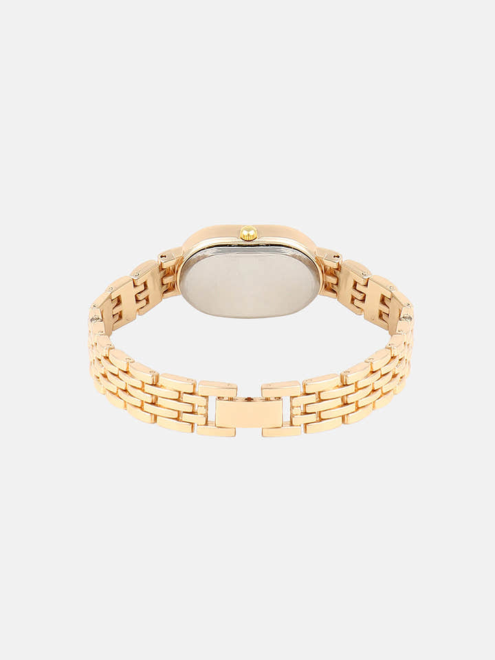 The Embellished Roman Oval Watch - Ivory White