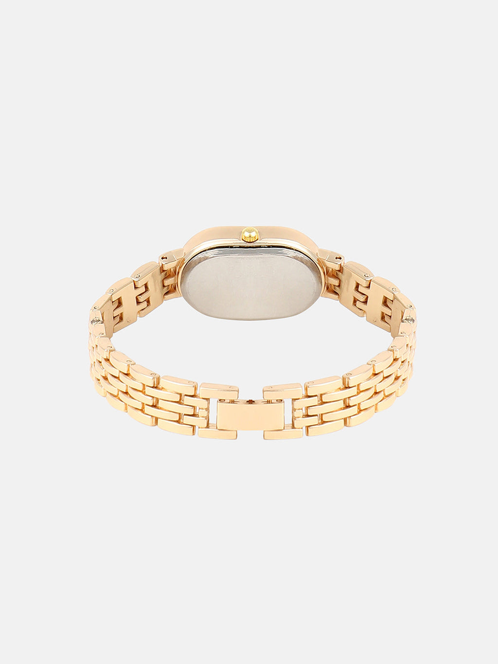 The Embellished Roman Oval Watch - Ivory White