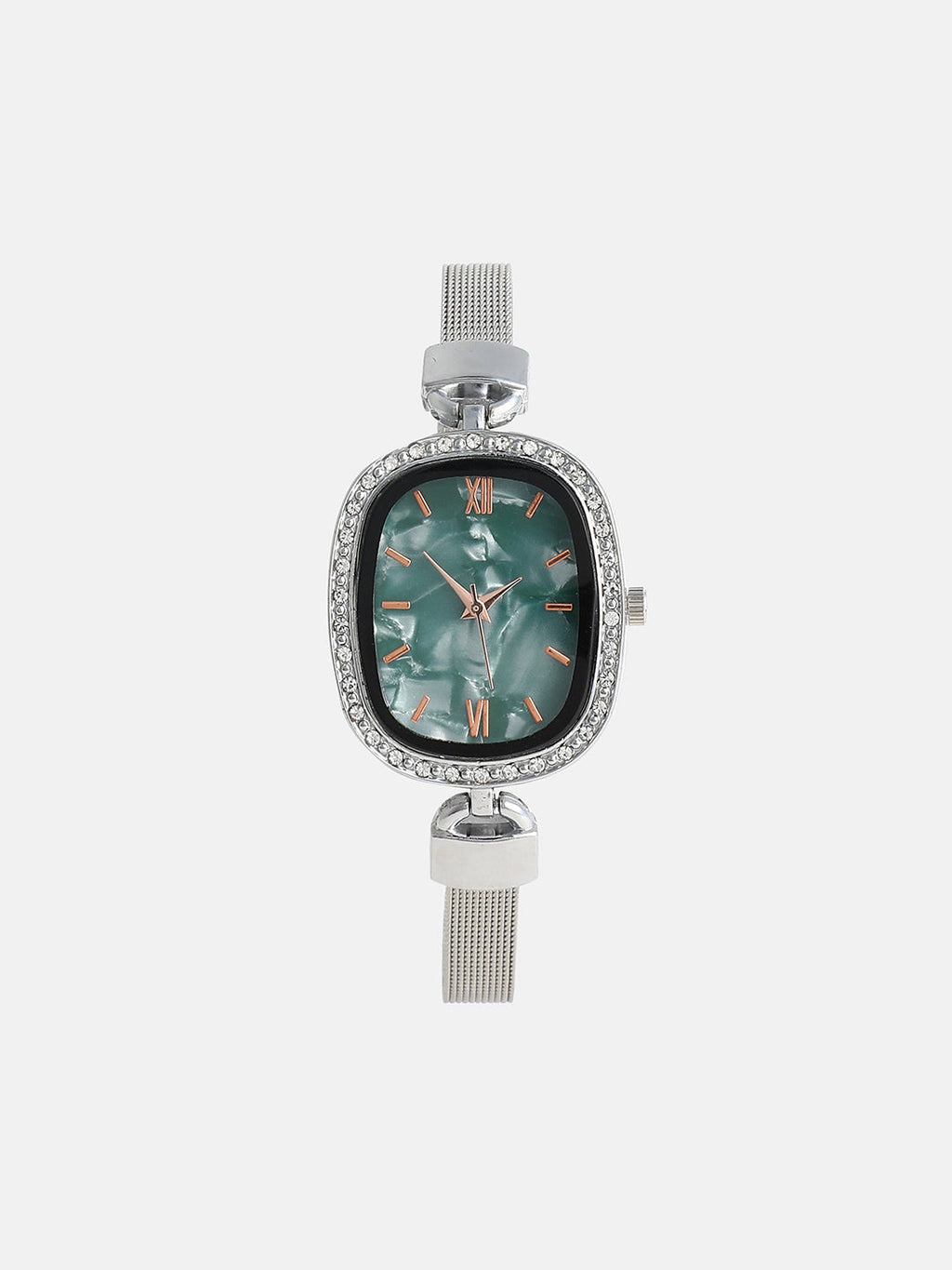 The Textured Square Watch - Emerald Green