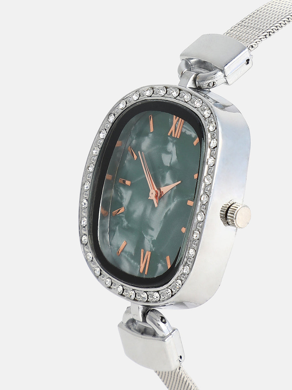 The Textured Square Watch - Emerald Green