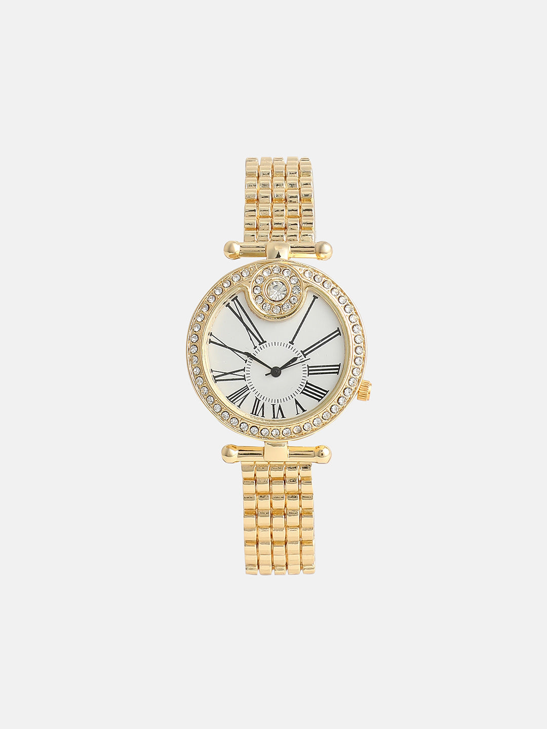 The Opulent Roman Round Watch - California Gold