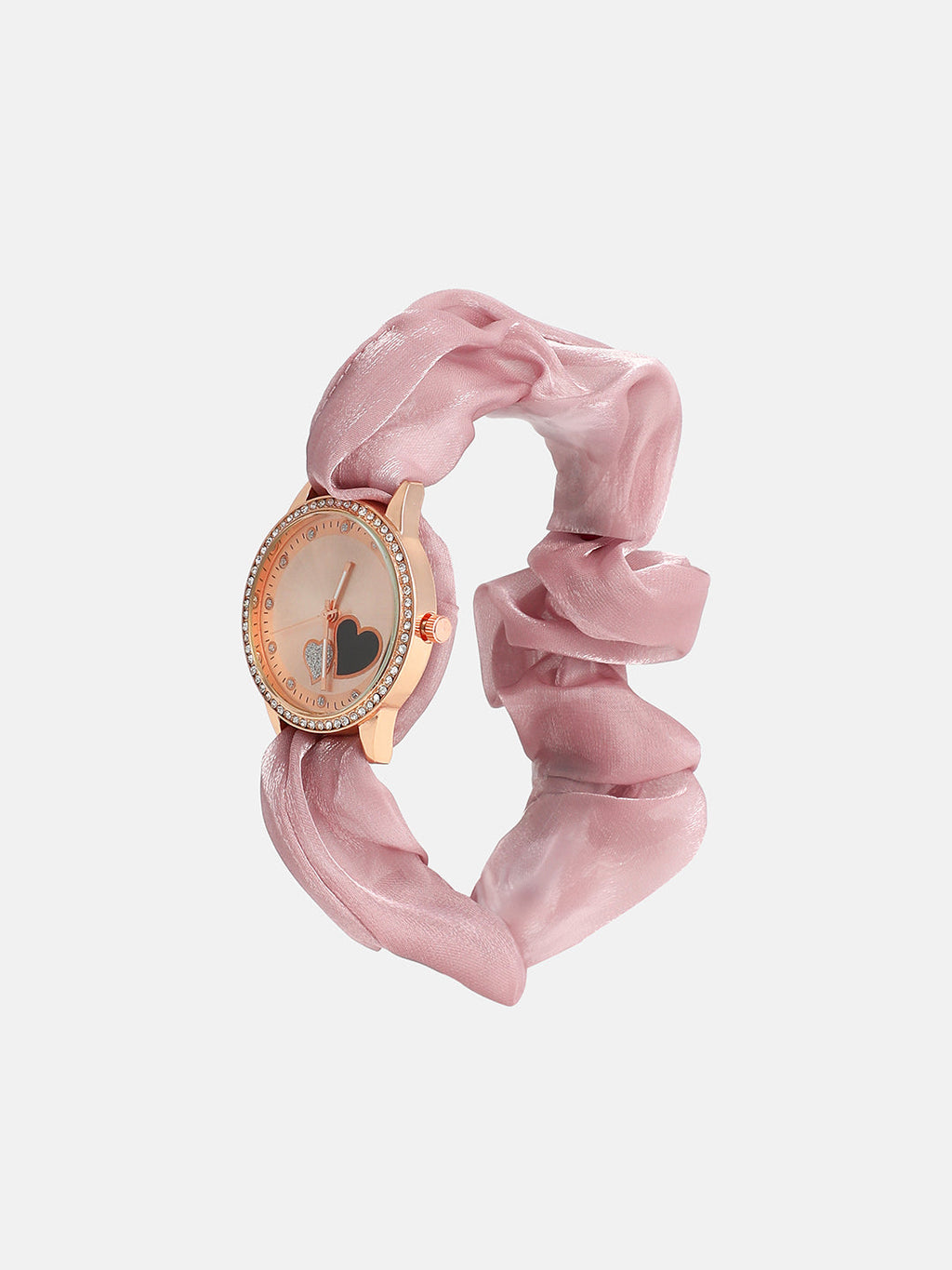 The Scrunchie Heart Round Watch - Blush Pink
