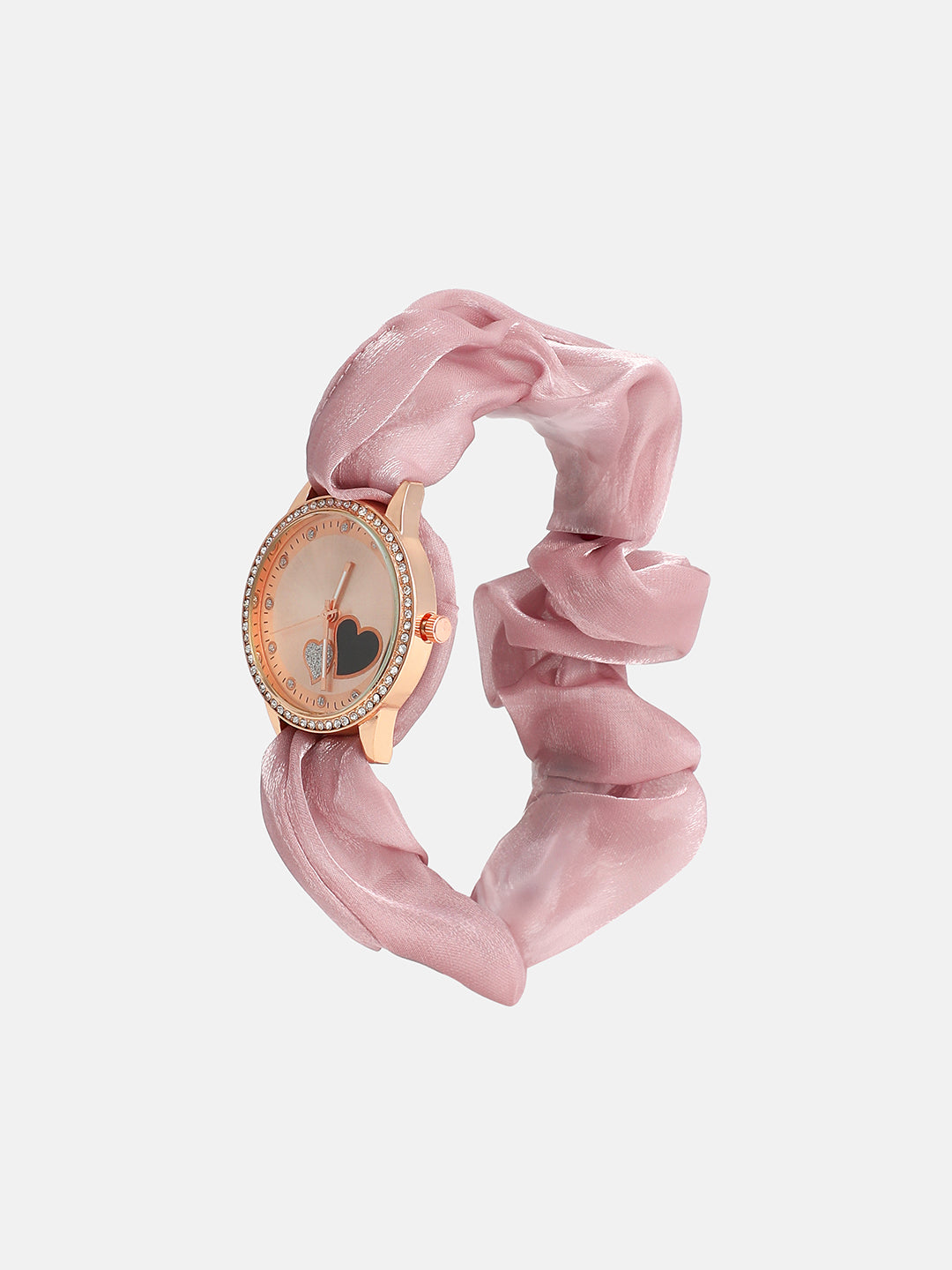 The Scrunchie Heart Round Watch - Blush Pink