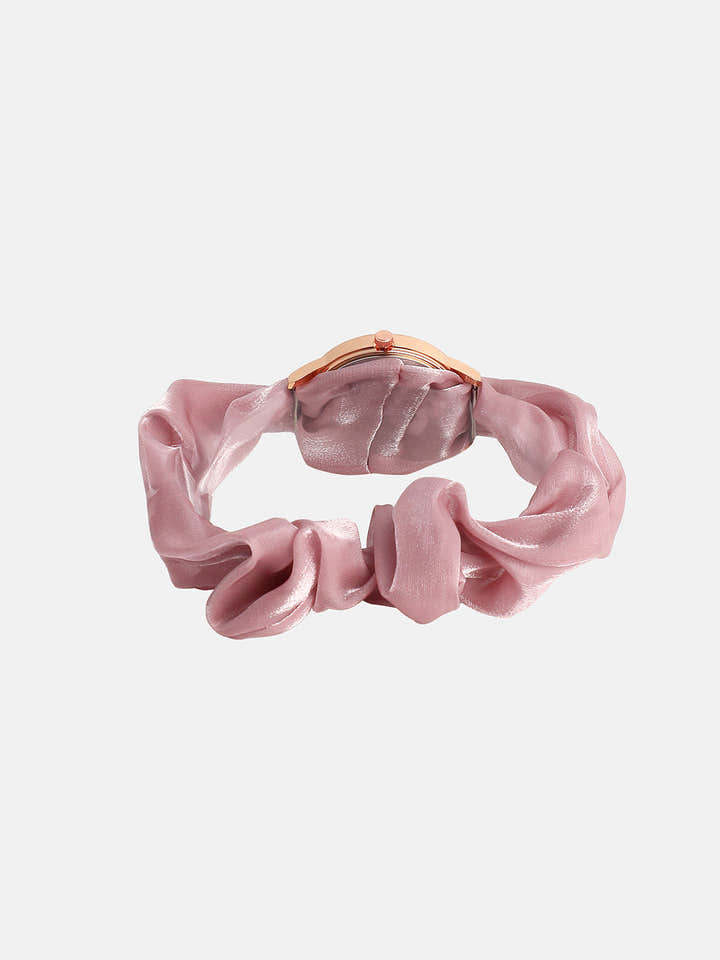 The Scrunchie Heart Round Watch - Blush Pink
