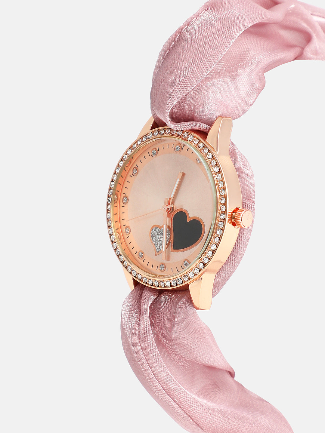 The Scrunchie Heart Round Watch - Blush Pink