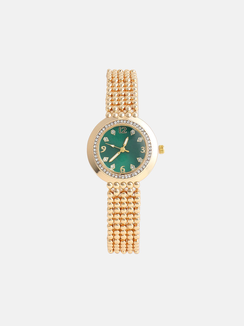 The Dotted Round Watch - California Gold