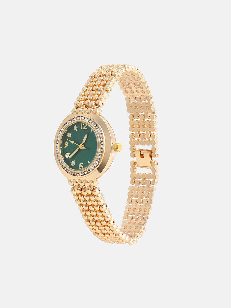The Dotted Round Watch - California Gold