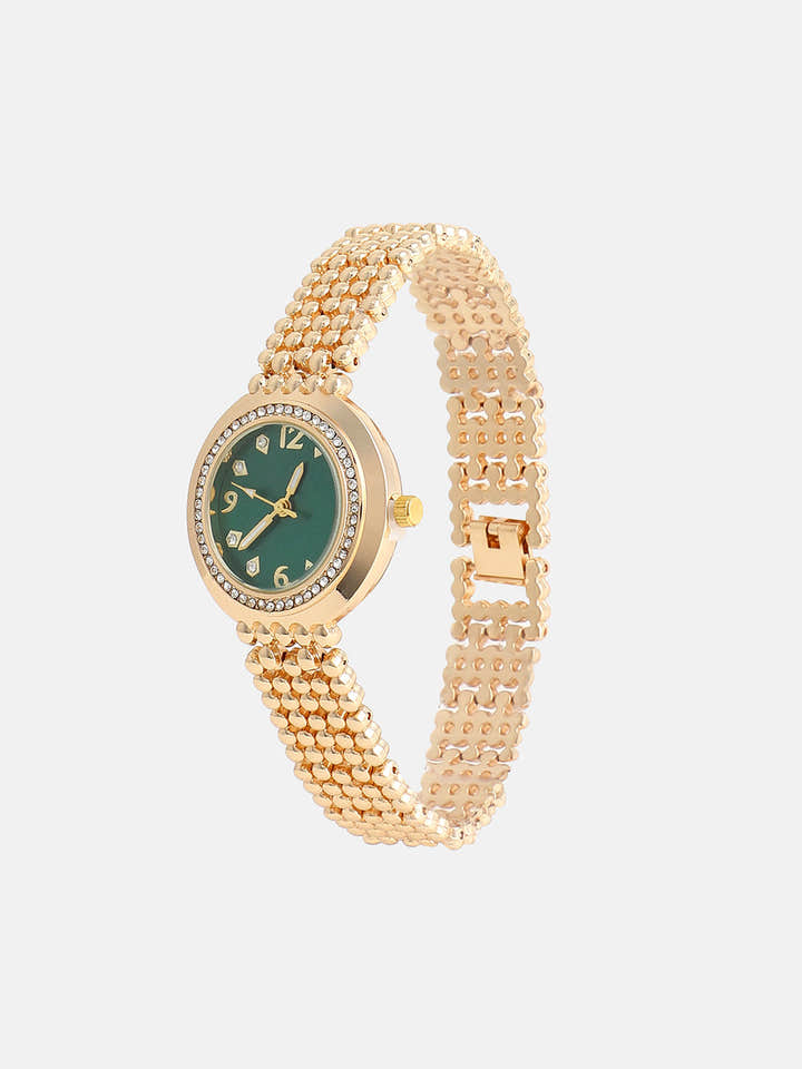 The Dotted Round Watch - California Gold