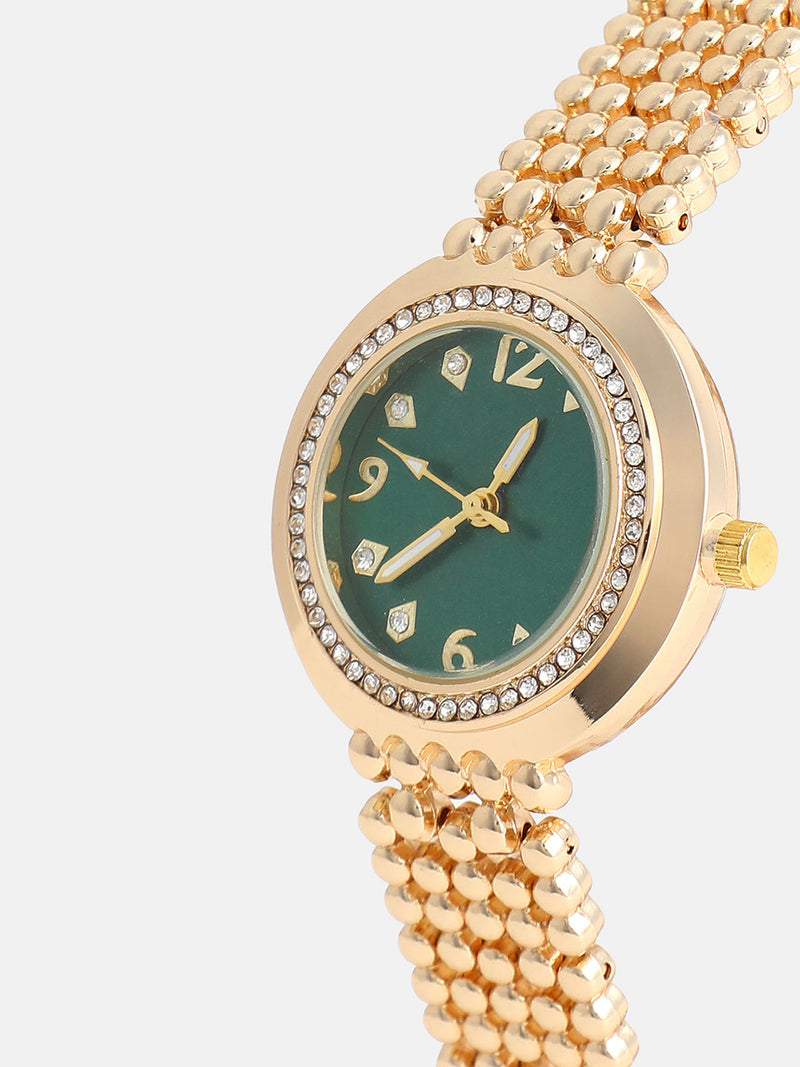 The Dotted Round Watch - California Gold