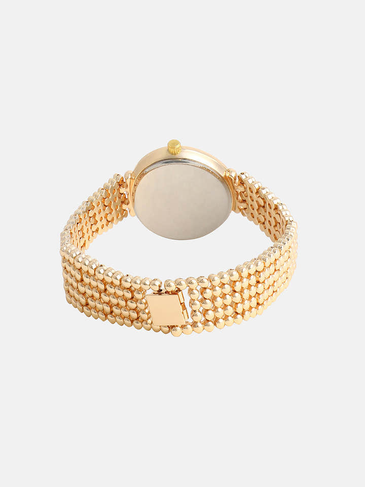 The Dotted Round Watch - California Gold