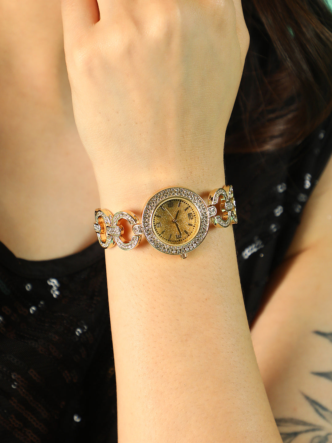 The Embellished Link Round Watch