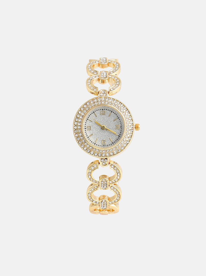 The Embellished Link Round Watch