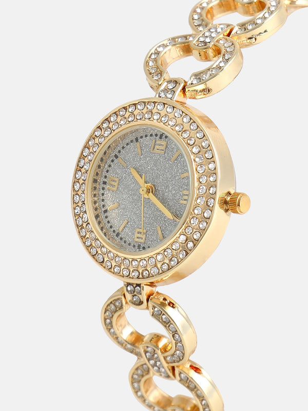 The Embellished Link Round Watch