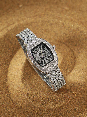 The Celestrial Oblong Watch - Crystal Silver
