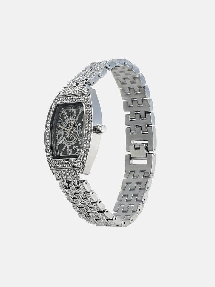 The Celestrial Oblong Watch - Crystal Silver