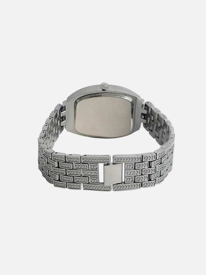 The Celestrial Oblong Watch - Crystal Silver