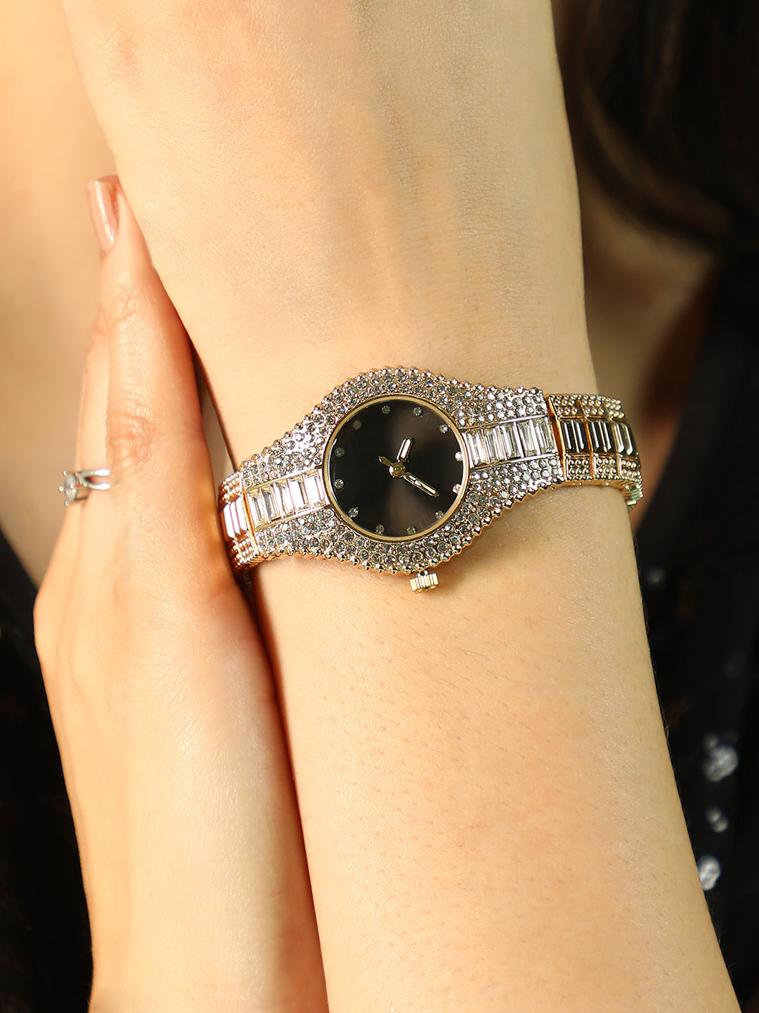 The Embellished Round Watch - California Gold