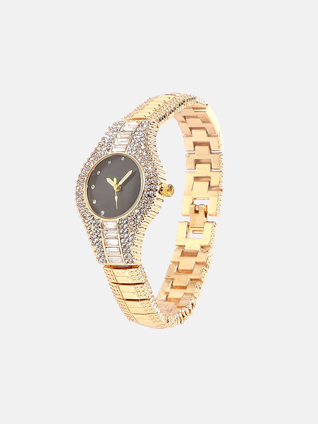 The Embellished Round Watch - California Gold