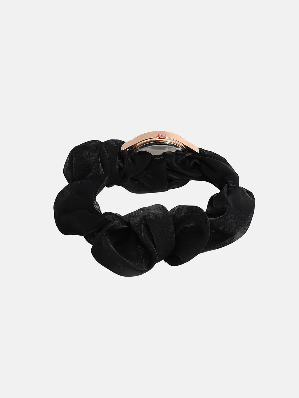 The Scrunchie Heart Round Watch - Onyx Black