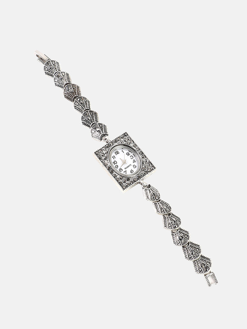 The Seashell Square Watch - Antique Silver