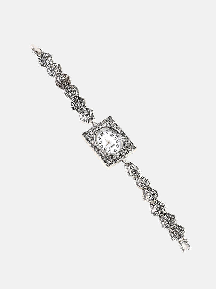 The Seashell Square Watch - Antique Silver
