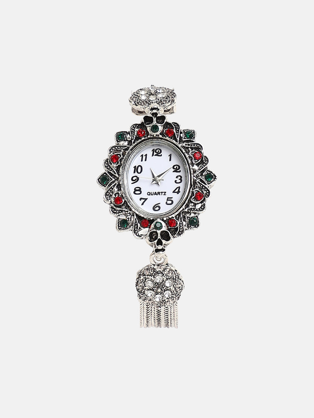 The Stone Chainlink Oval Watch - Antique Silver