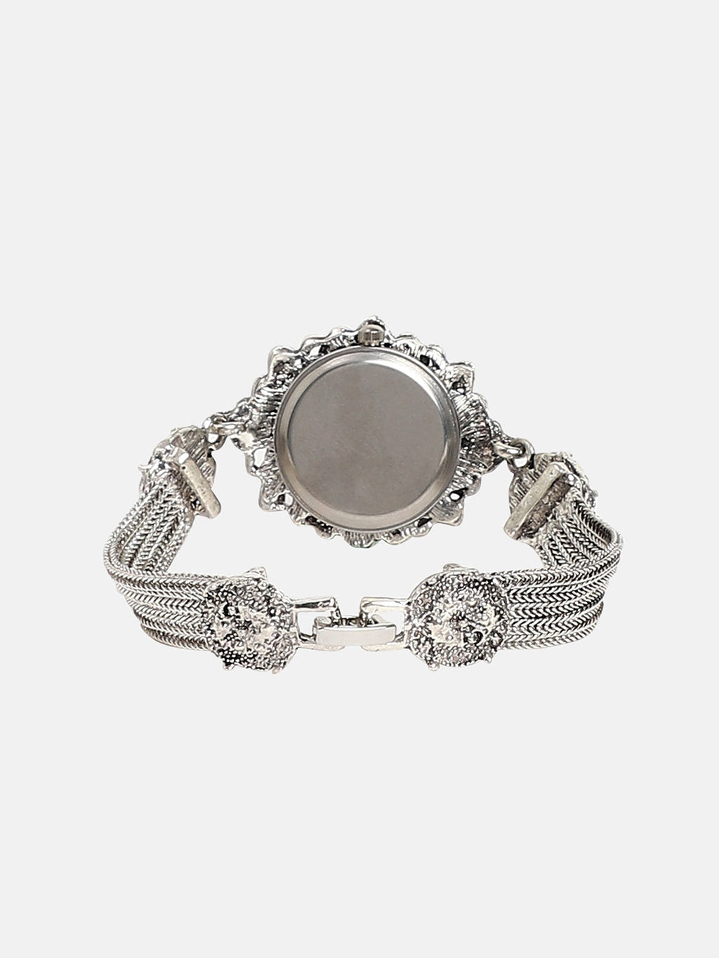 The Stone Chainlink Oval Watch - Antique Silver