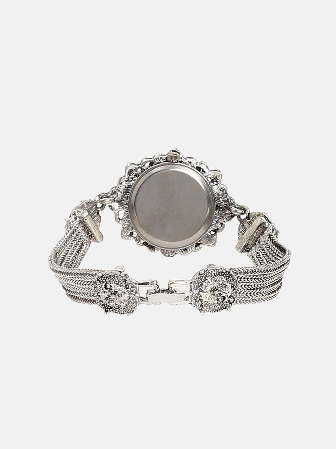 The Stone Chainlink Oval Watch - Antique Silver