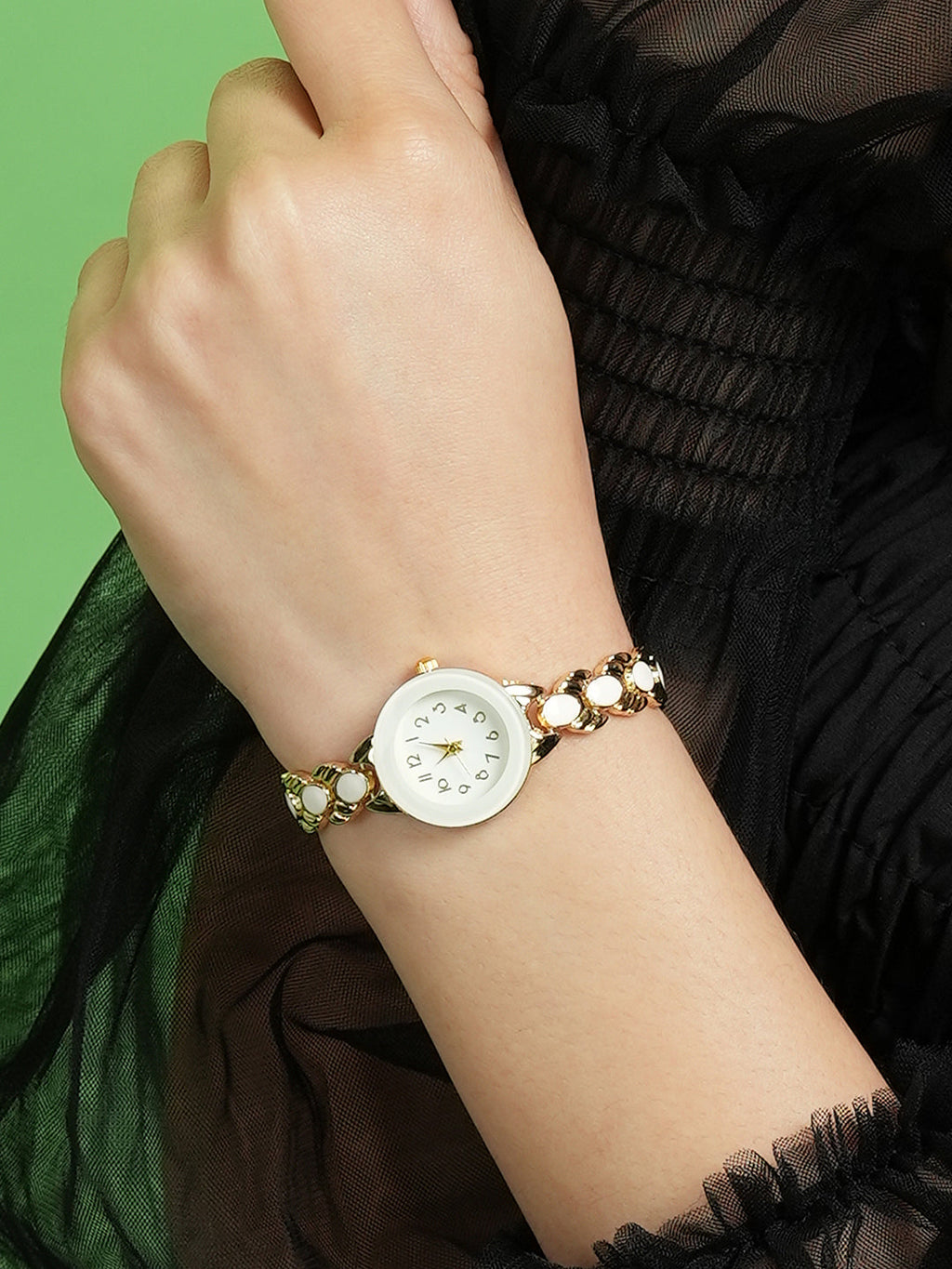 The Enamel Round Watch - California Gold