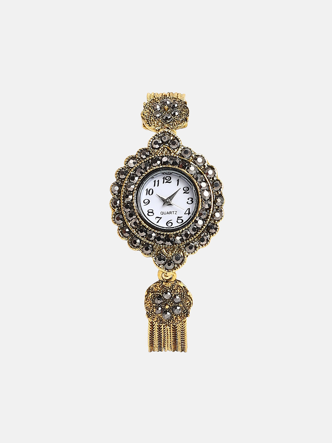 The Stone Chainlink Round Watch - California Gold