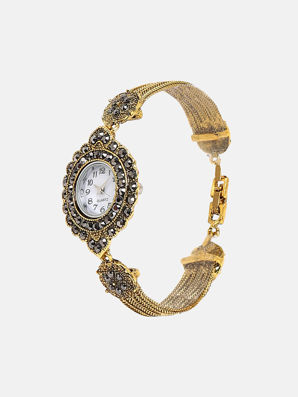 The Stone Chainlink Round Watch - California Gold