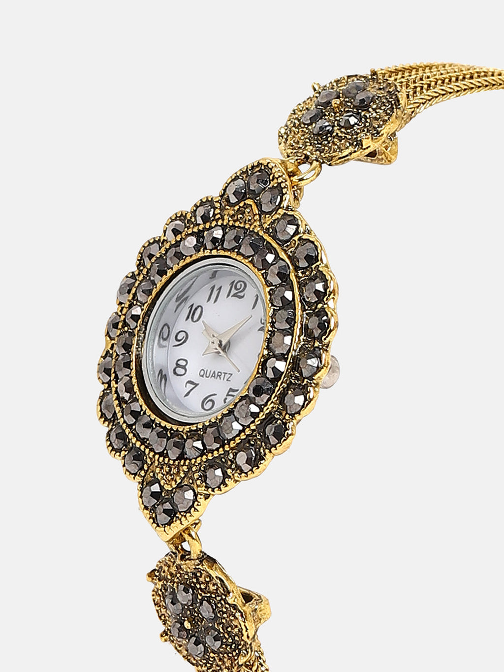 The Stone Chainlink Round Watch - California Gold