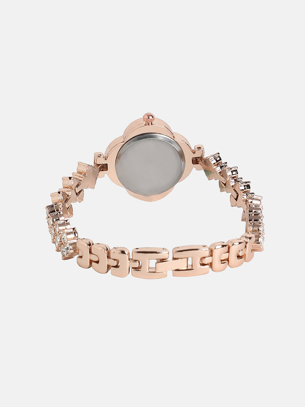 The Embellished Clover Watch - Champayne Gold