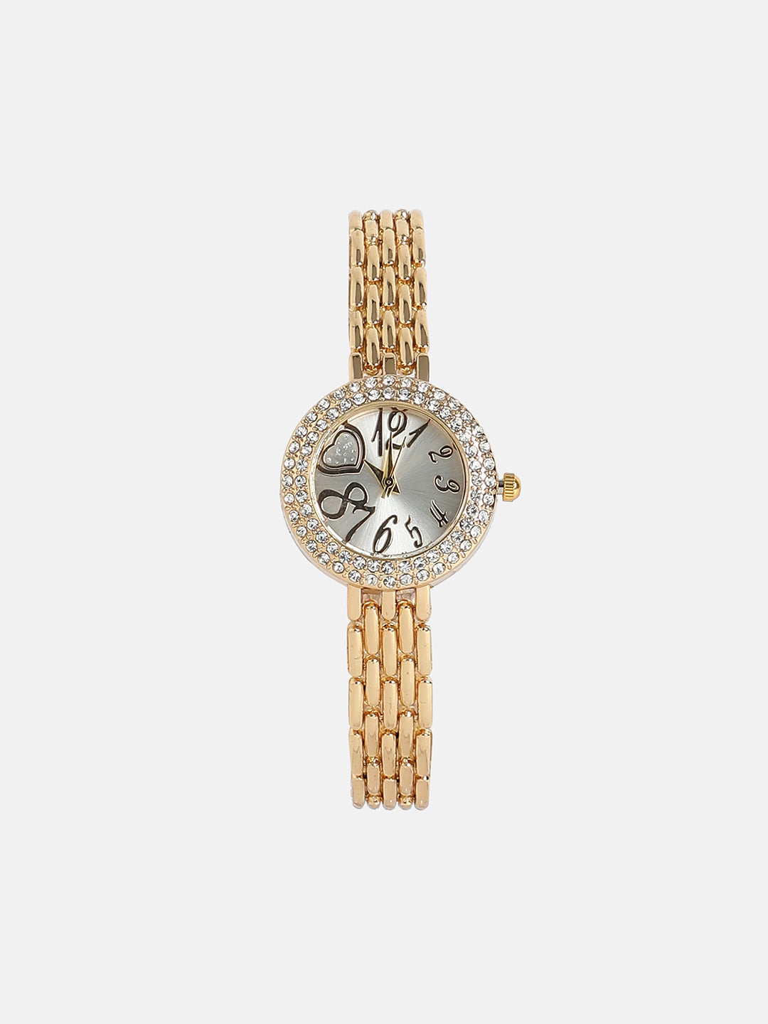The Embellished Beads Of Rice Round Watch - California Gold