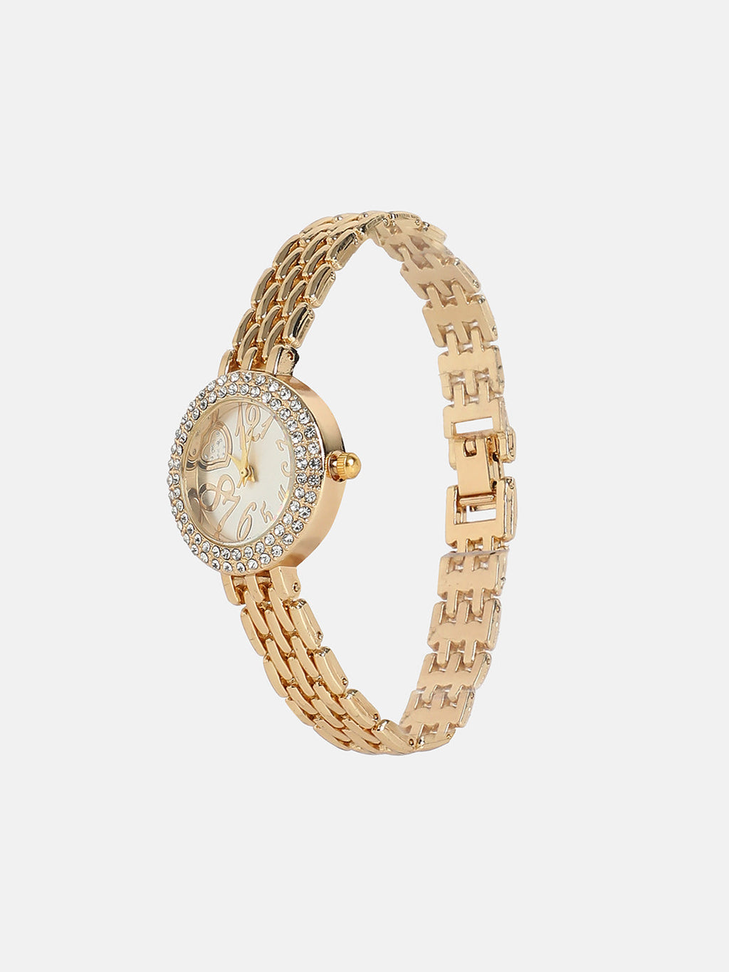 The Embellished Beads Of Rice Round Watch - California Gold