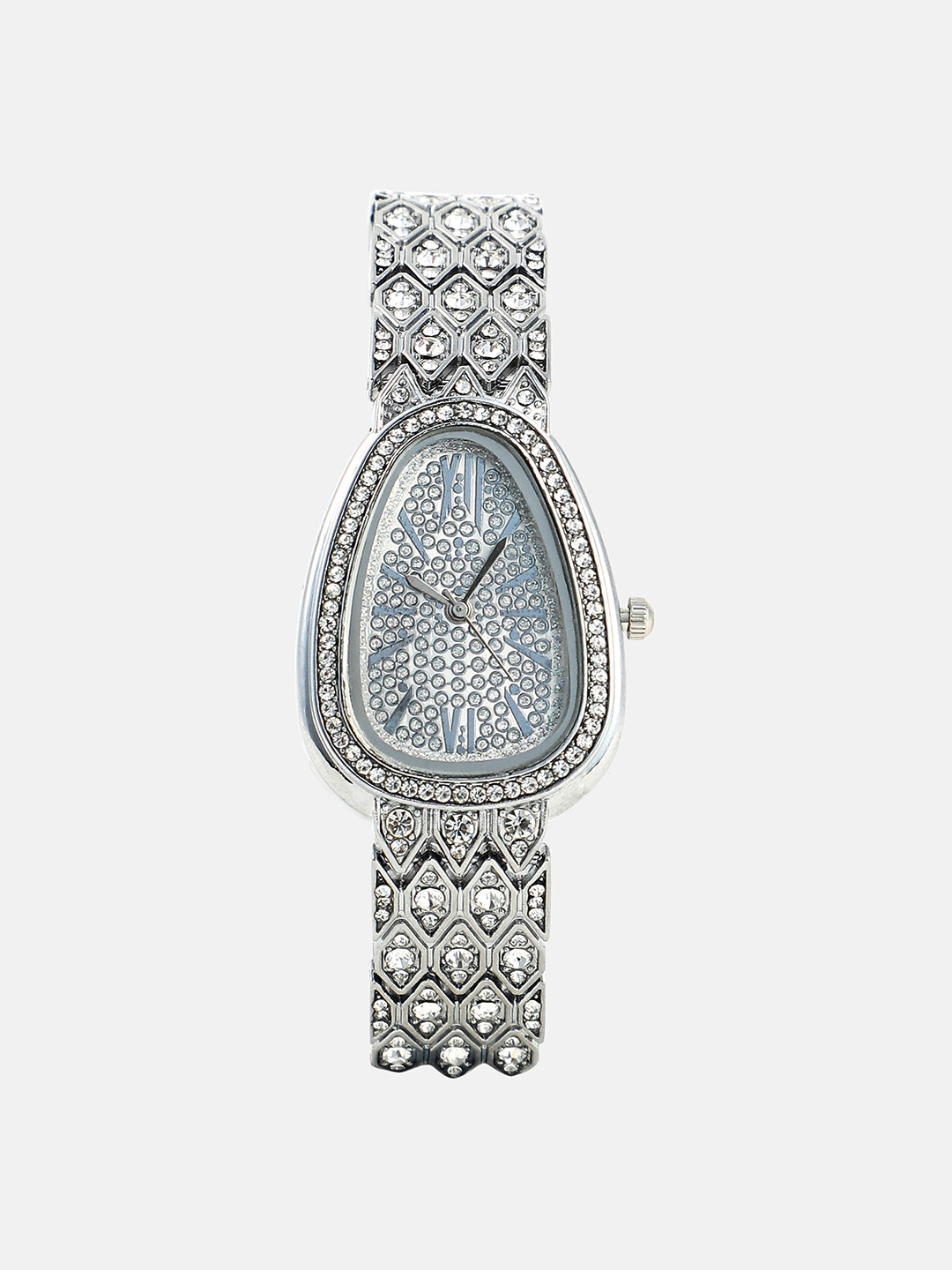 The Bijou Ophidian Oval Watch - Metallic Silver