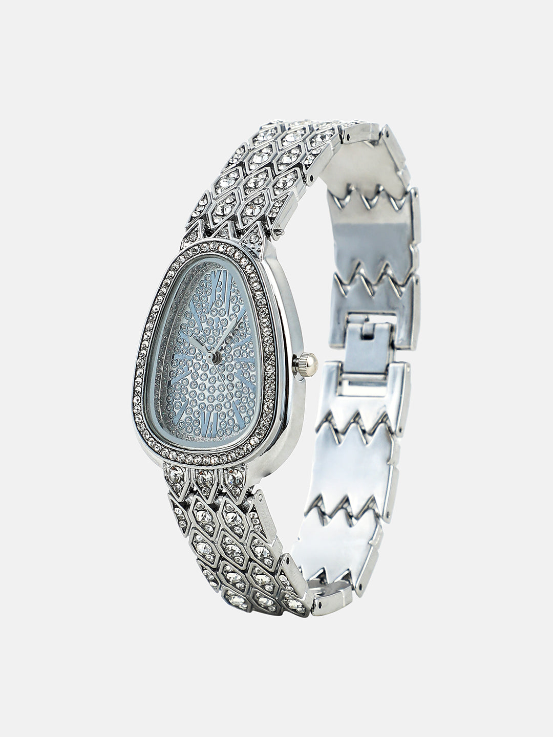 The Bijou Ophidian Oval Watch - Metallic Silver