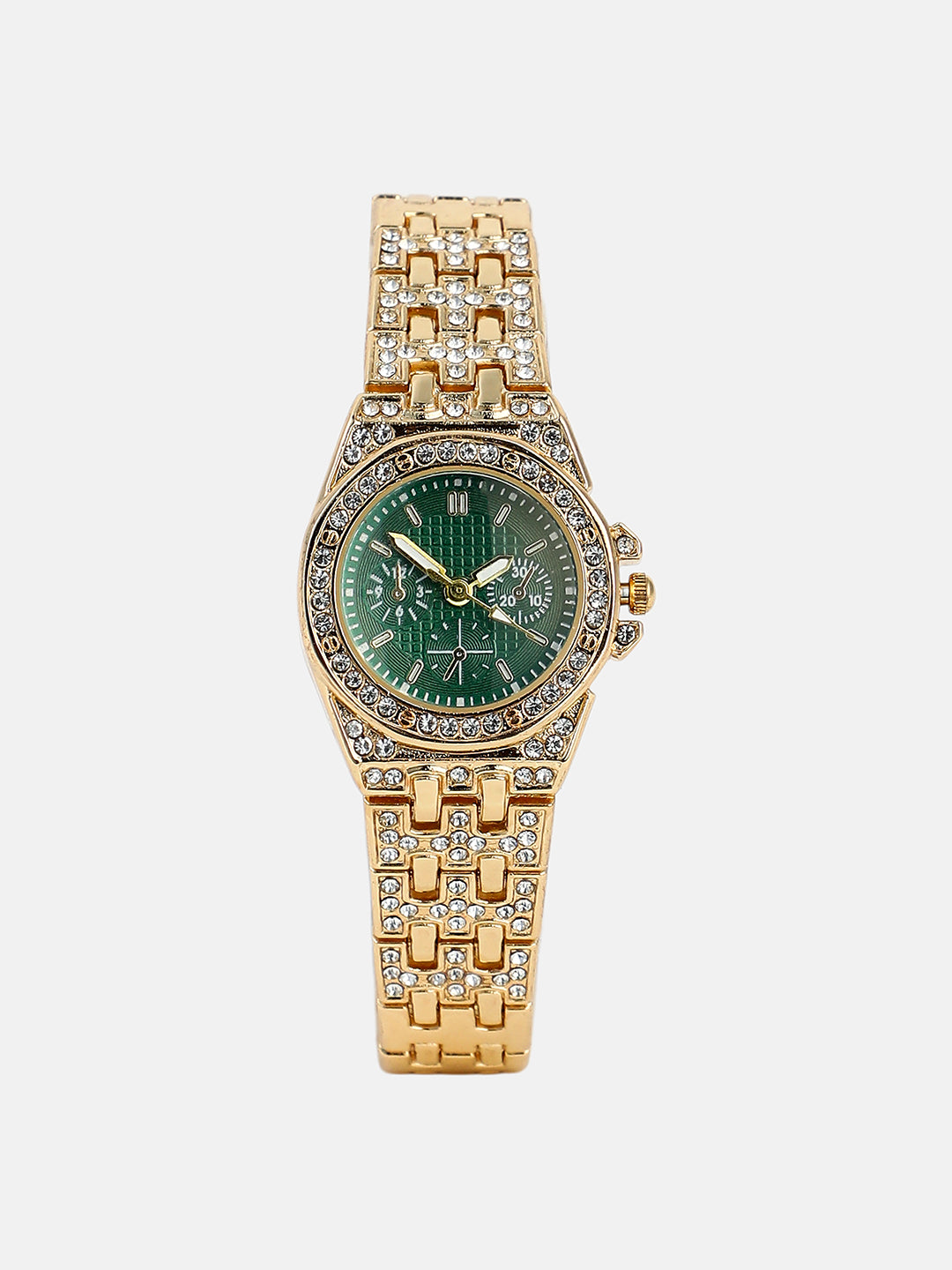 The Geneva H-Link Round Watch - Emerald Green