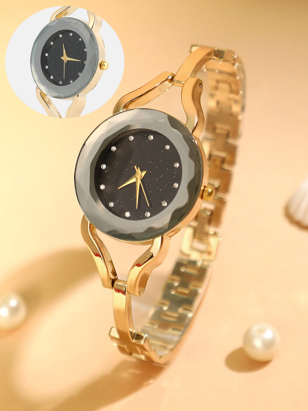 The Celeste Gem Round Watch - California Gold