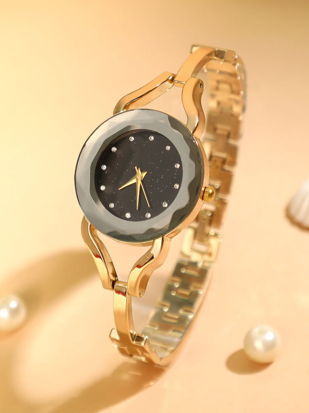 The Celeste Gem Round Watch - California Gold