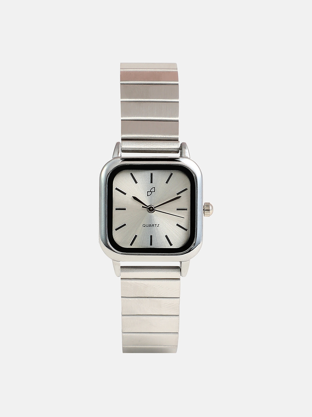 The Downtown Chain Square Watch - Metallic Silver