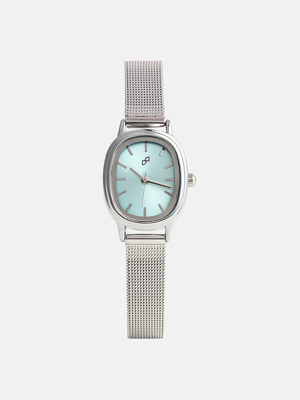 The Cosmopolis Mesh Rectangular Watch - Powder Blue