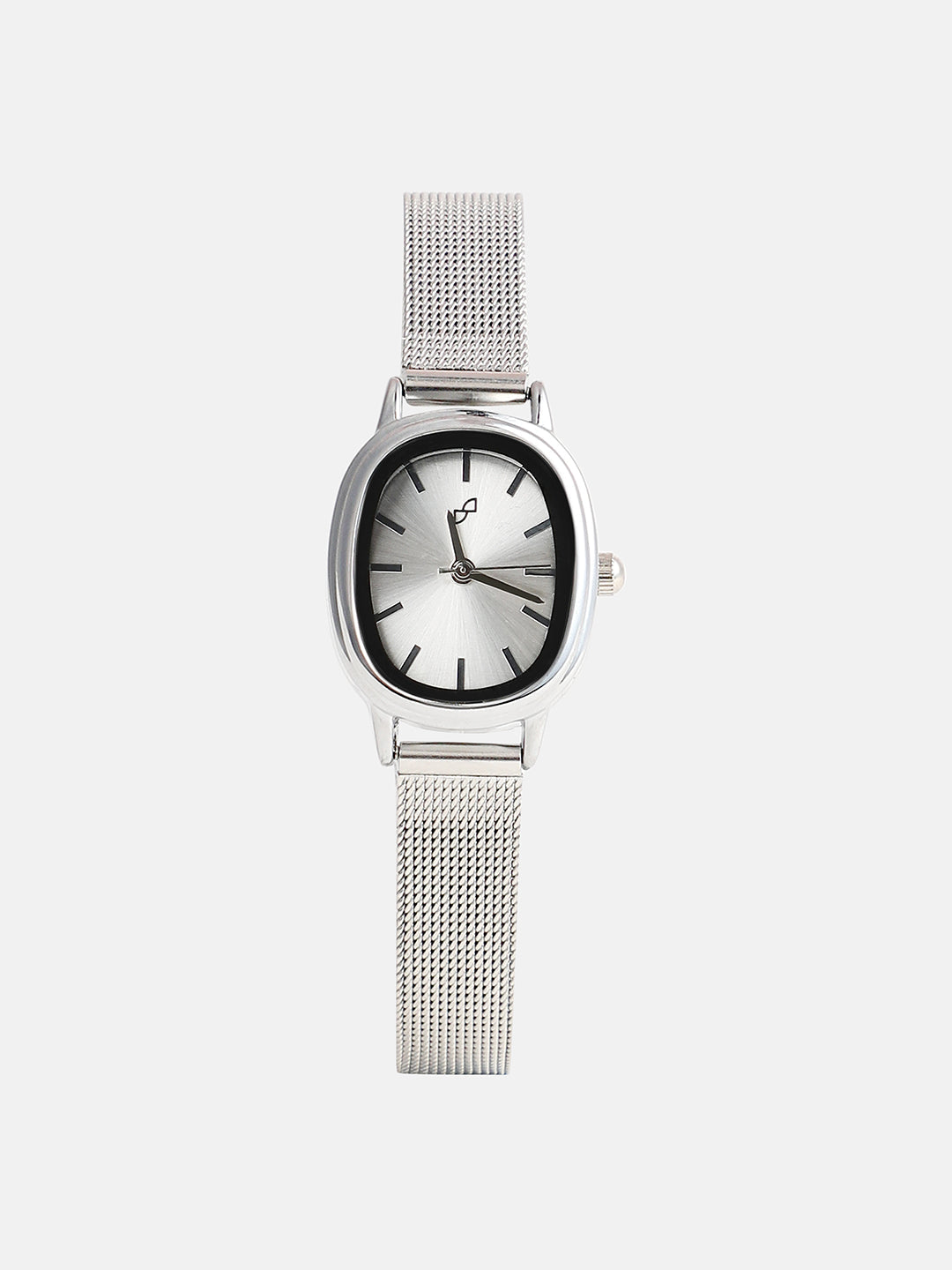 The Cosmopolis Mesh Rectangular Watch - Metallic Silver