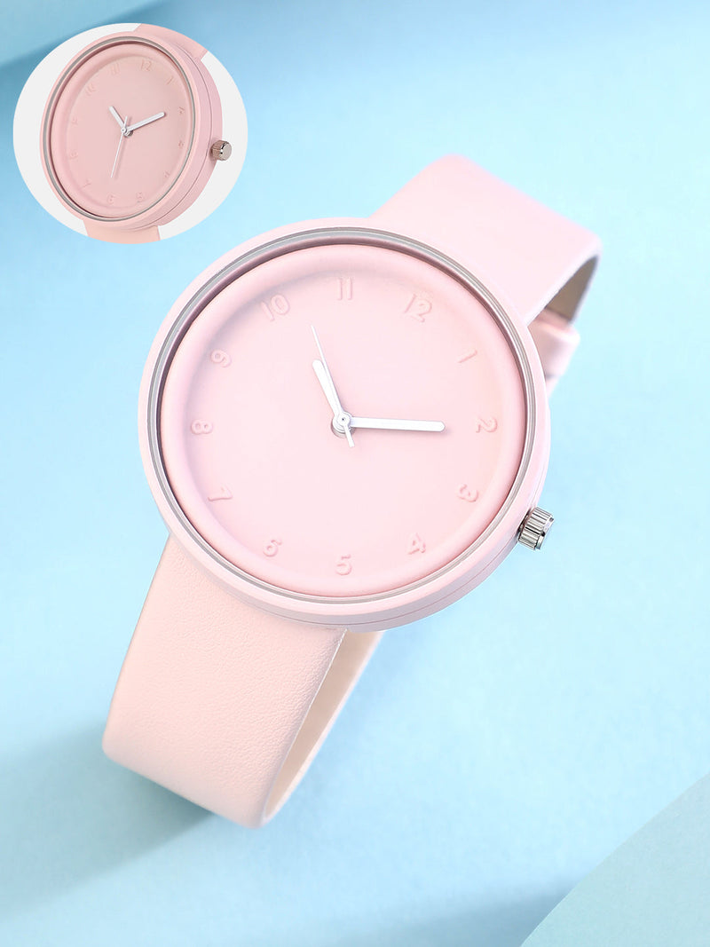 The Off-Duty Round Watch - Blush Pink