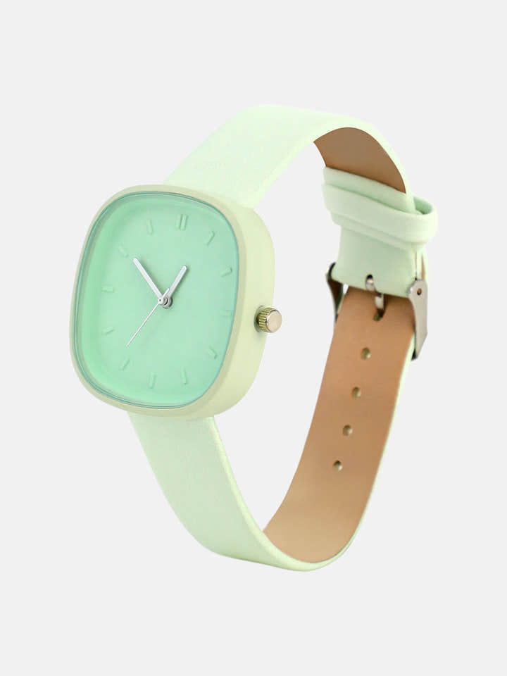 The Off-Duty Cushion Watch - Mint Green