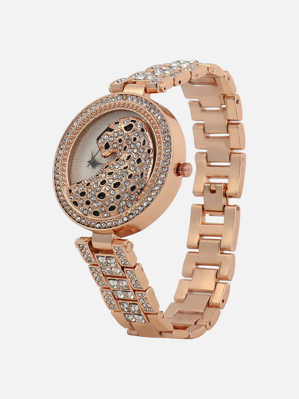 The Bijou Jaguar Round Watch - Rose Gold